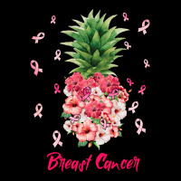 Breast Cancer Floral Pineapple Cropped Hoodie | Artistshot