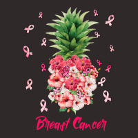 Breast Cancer Floral Pineapple Racerback Tank | Artistshot