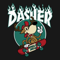 Dasher   Skateboarding Reindeer   Funny Xmas Cartoon Flannel Shirt | Artistshot