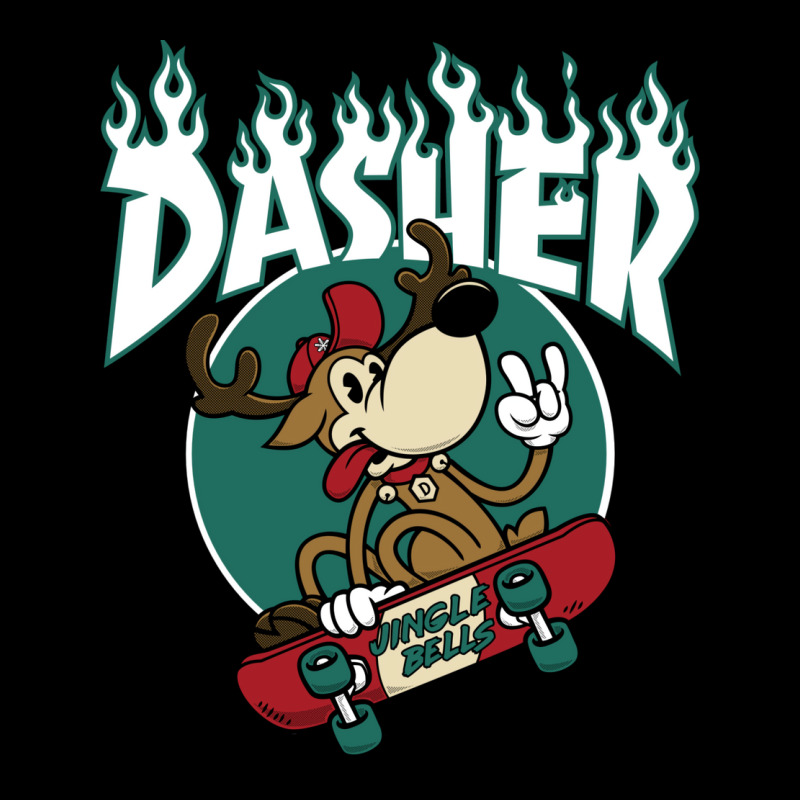 Dasher   Skateboarding Reindeer   Funny Xmas Cartoon Pocket T-shirt | Artistshot