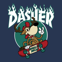 Dasher   Skateboarding Reindeer   Funny Xmas Cartoon Men Denim Jacket | Artistshot