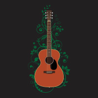 Mahogany Concert Acoustic Guitar Flowering Vines T-shirt | Artistshot