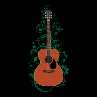 Mahogany Concert Acoustic Guitar Flowering Vines V-neck Tee | Artistshot