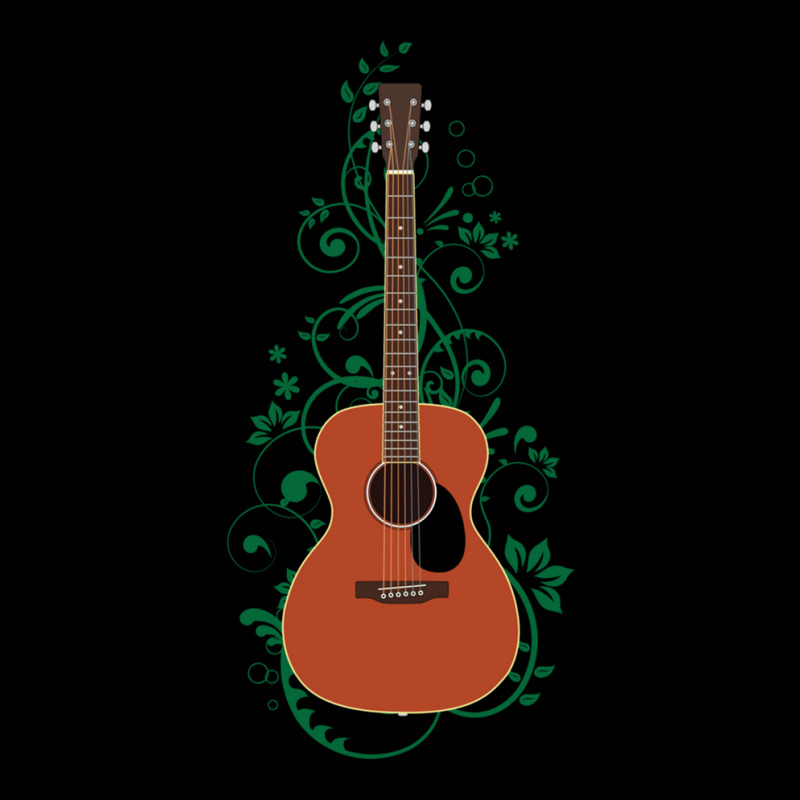 Mahogany Concert Acoustic Guitar Flowering Vines V-neck Tee | Artistshot