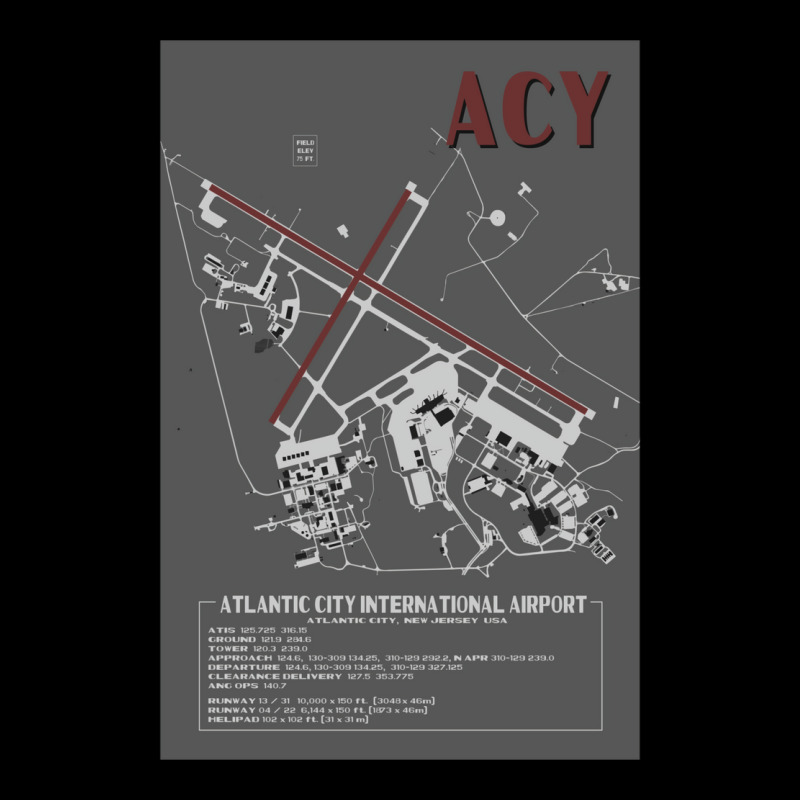 Acy Atlantic City International Airport Diagram Art Men's 3/4 Sleeve Pajama Set by ruprairosittp | Artistshot