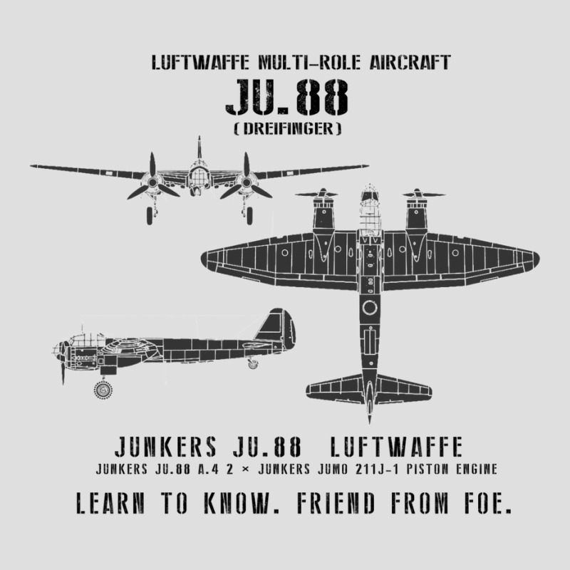 Junkers Ju.88 Dreifinger Wwii Aircraft Recognition Slide V-Neck Tee by legohtashyap | Artistshot