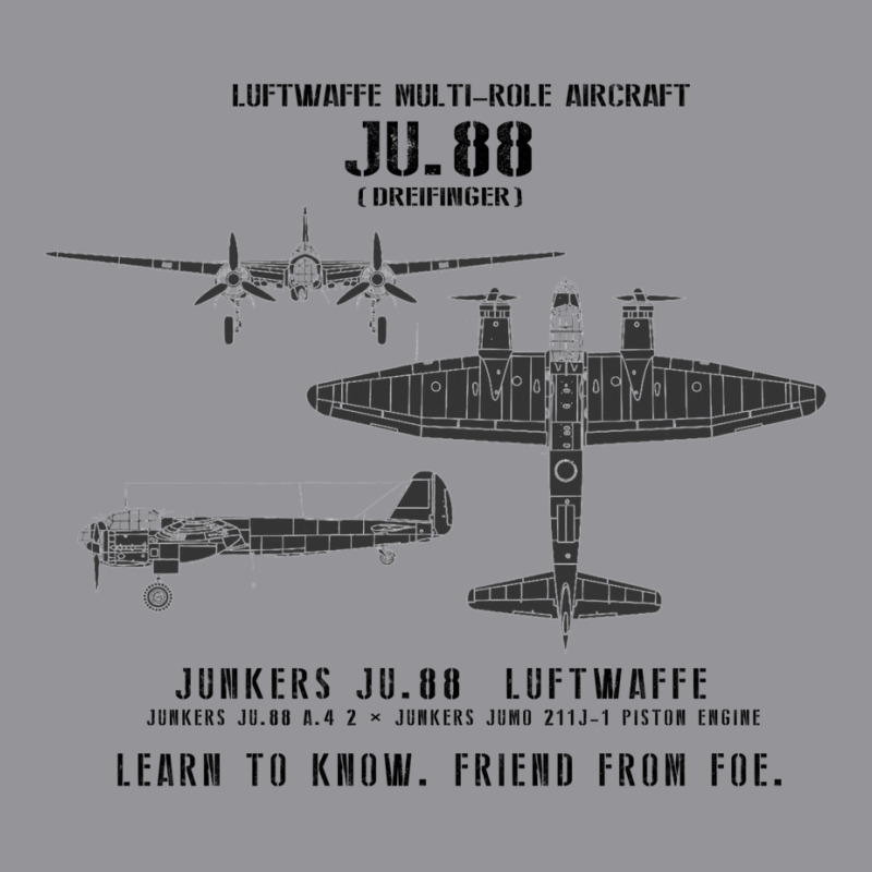 Junkers Ju.88 Dreifinger Wwii Aircraft Recognition Slide Men's 3/4 Sleeve Pajama Set by legohtashyap | Artistshot