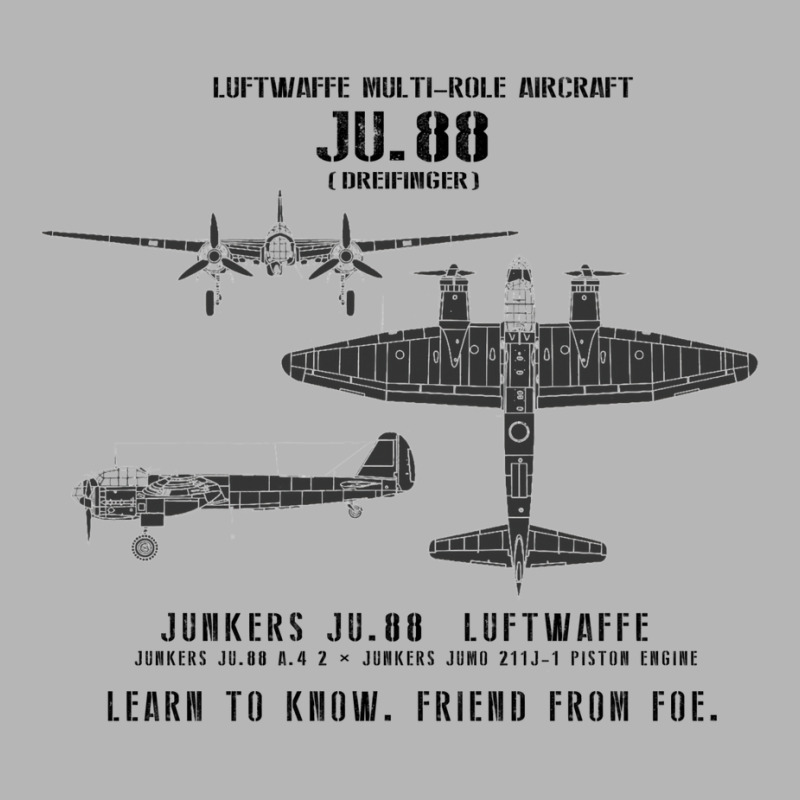 Junkers Ju.88 Dreifinger Wwii Aircraft Recognition Slide Hoodie & Jogger set by legohtashyap | Artistshot