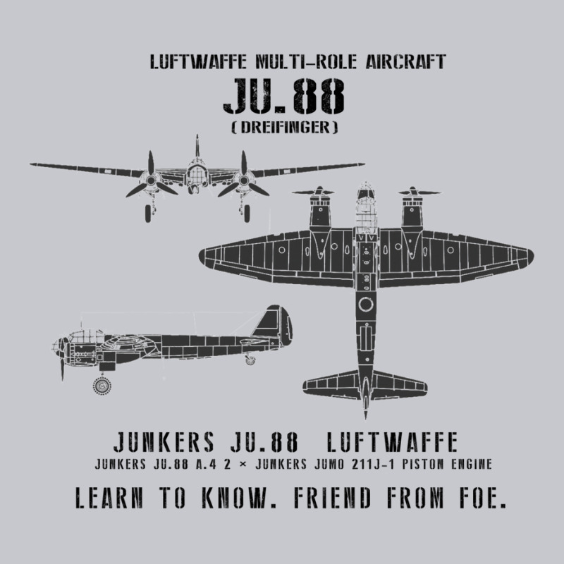 Junkers Ju.88 Dreifinger Wwii Aircraft Recognition Slide Unisex Jogger by legohtashyap | Artistshot