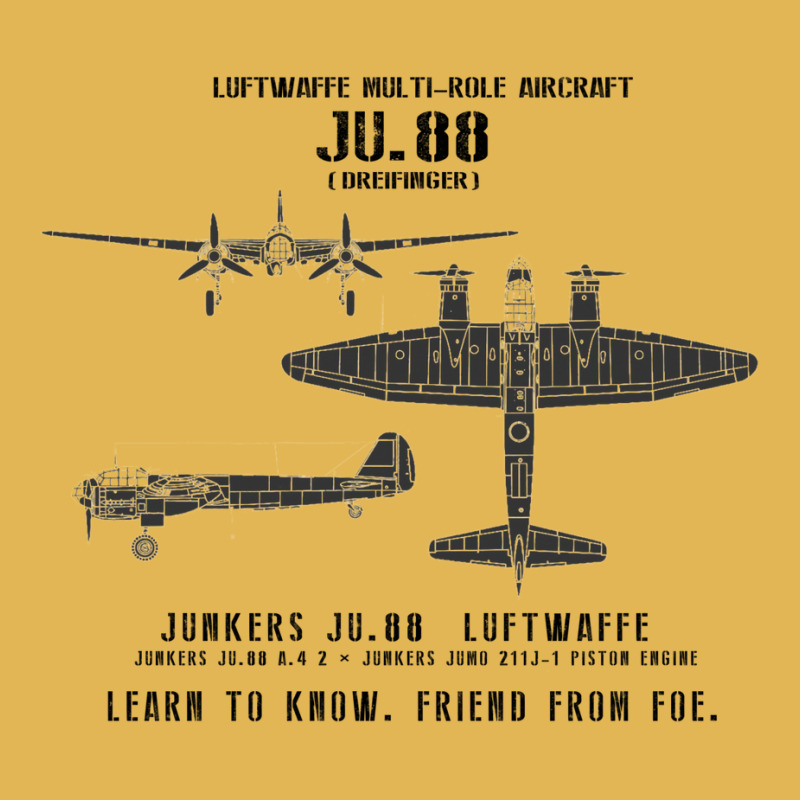 Junkers Ju.88 Dreifinger Wwii Aircraft Recognition Slide Vintage Hoodie And Short Set by legohtashyap | Artistshot