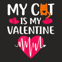 Funny Sweet Valentines Ee My Cat Is My Valentine Date T Shirt Ladies Fitted T-shirt | Artistshot