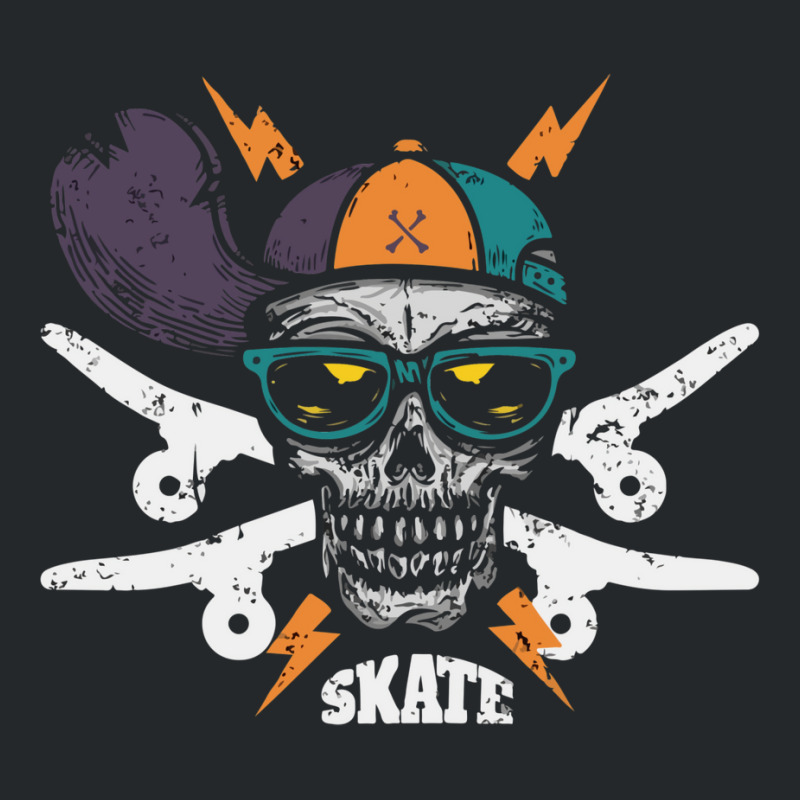 Skateboarding Skull Crewneck Sweatshirt | Artistshot