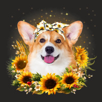 Sunflower Welsh Corgi Dog Mothers Day For Women Ladies Fitted T-shirt | Artistshot