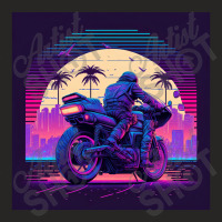 Motorcycle  Retro Synthwave Ladies Fitted T-shirt | Artistshot