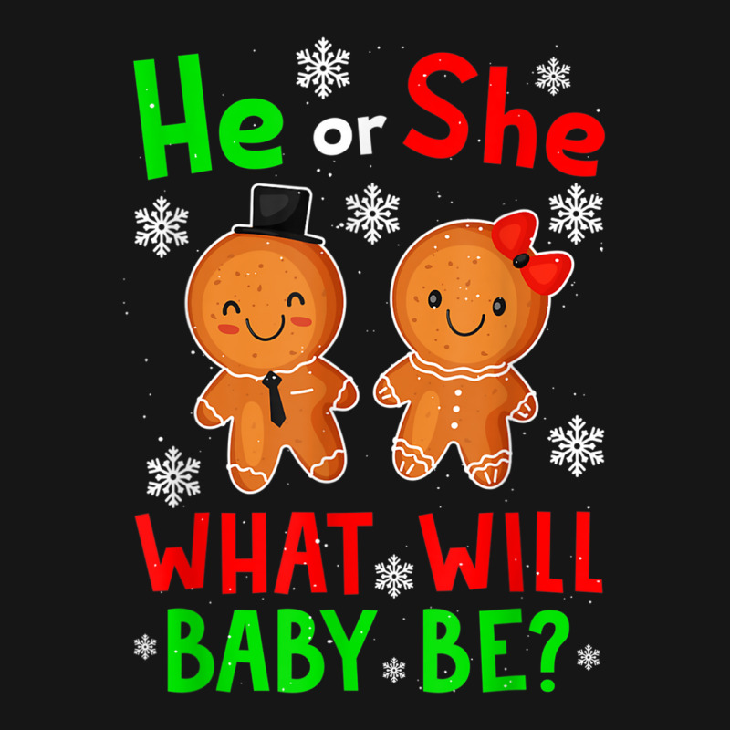Custom Christmas Gender Reveal Gingerbread Cookie He Or She Baby T