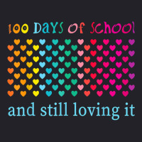 Hearts 100 Days Of School And Still Loving It Teacher Kids T Shirt Unisex Sherpa-lined Denim Jacket | Artistshot