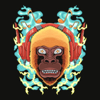 The Monkey Listens To Music Angry Ape Gorilla King Zoo Scorecard Crop Tee | Artistshot