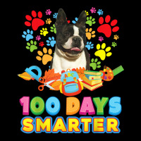 100 Days Smarter Boston Terrier Dog Paw Prints Heart 100th T Shirt Fleece Short | Artistshot