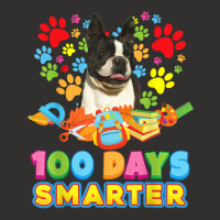 100 Days Smarter Boston Terrier Dog Paw Prints Heart 100th T Shirt Champion Hoodie | Artistshot