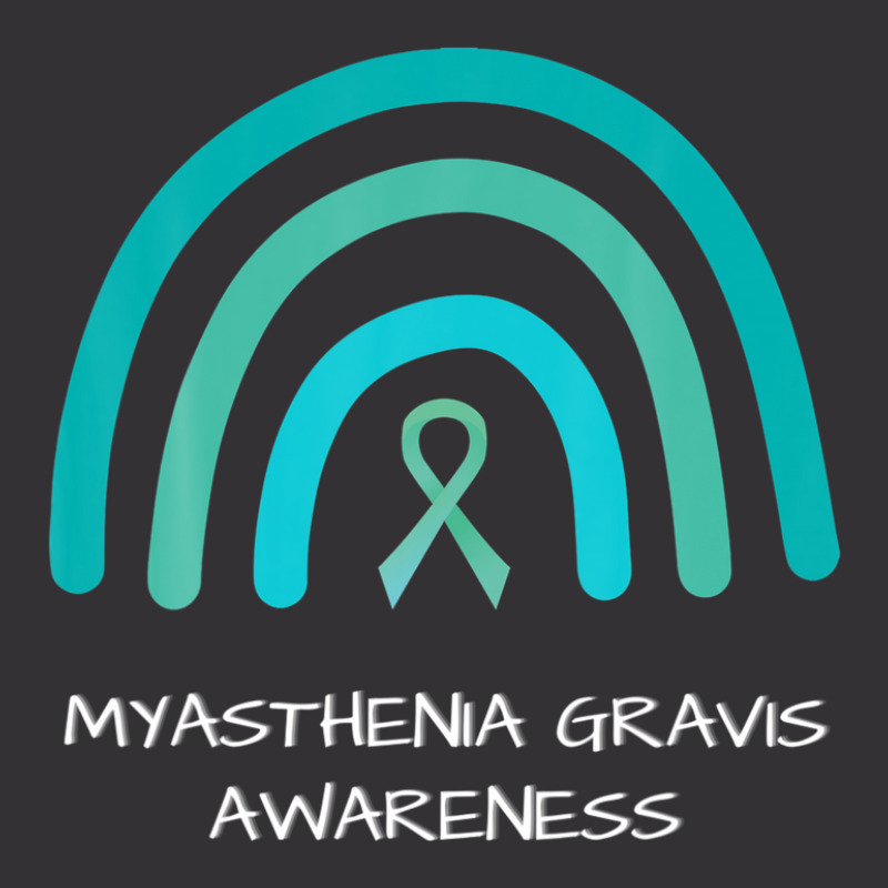 Teal Rainbow Ribbon - Myasthenia Gravis Awareness Support Vintage Hoodie | Artistshot