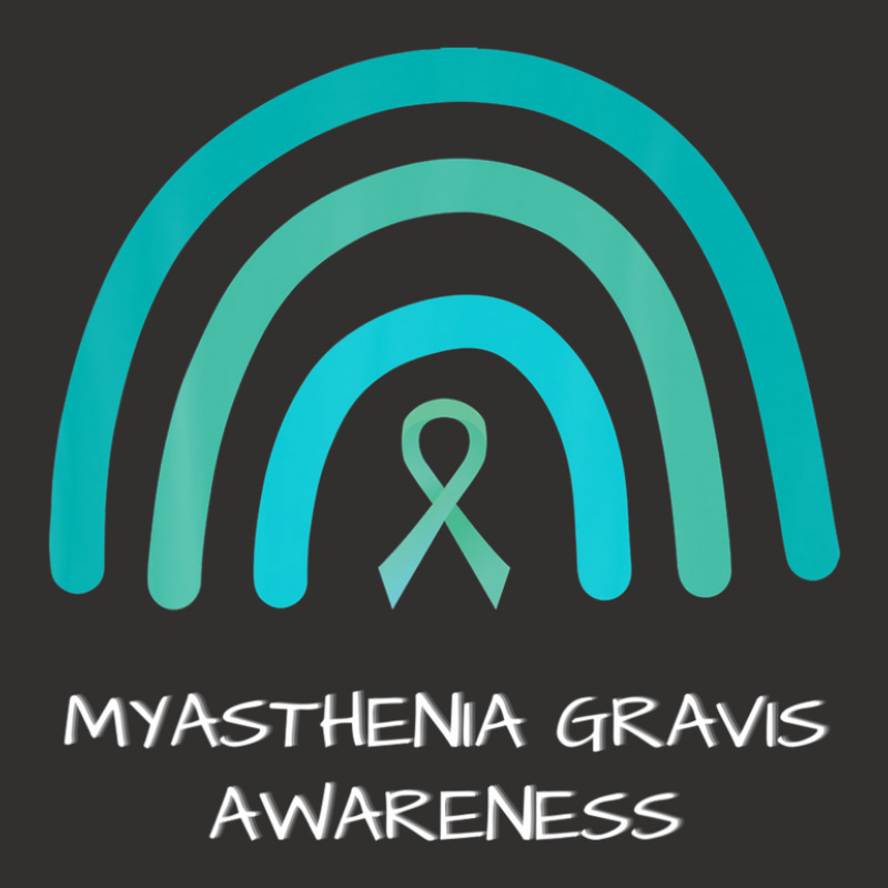 Teal Rainbow Ribbon - Myasthenia Gravis Awareness Support Champion Hoodie | Artistshot