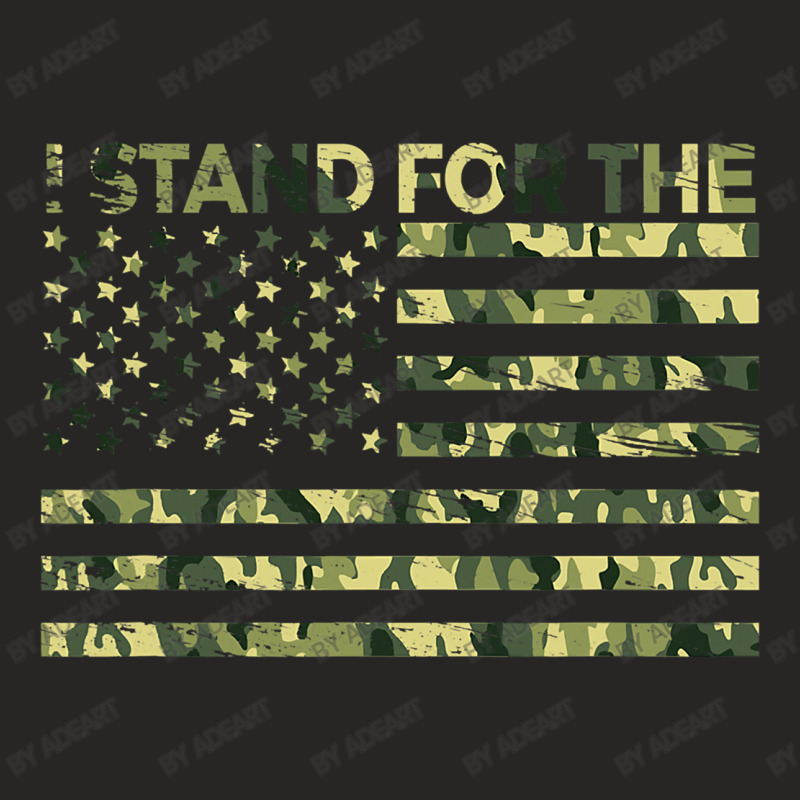 I Stand The Flag Camo Usa Flag Veteran Ladies Fitted T-Shirt by AdeArt | Artistshot