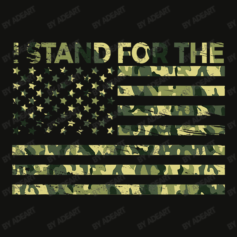 I Stand The Flag Camo Usa Flag Veteran Scorecard Crop Tee by AdeArt | Artistshot