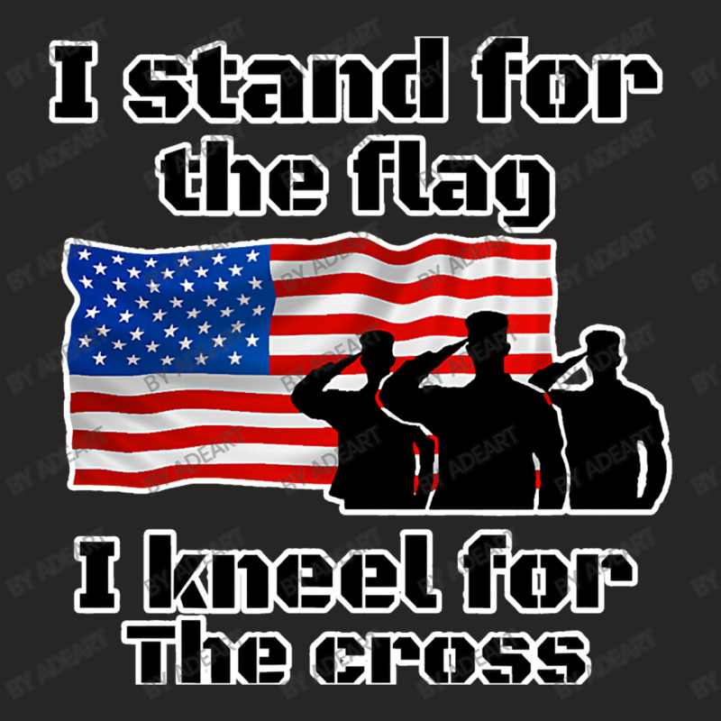 I Stand The Flag I Kneel The Cross Ladies Fitted T-Shirt by AdeArt | Artistshot