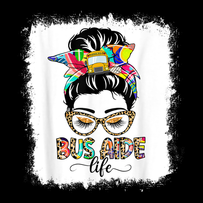 Bus Aide Life Messy Bun Women Leopard Bus Aide Gifts T Shirt Adjustable Cap by mauthe | Artistshot