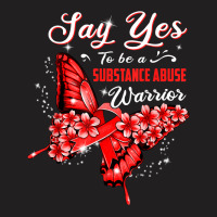 Substance Abuse Warrior Red Butterfly Womens T Shirt T-shirt | Artistshot