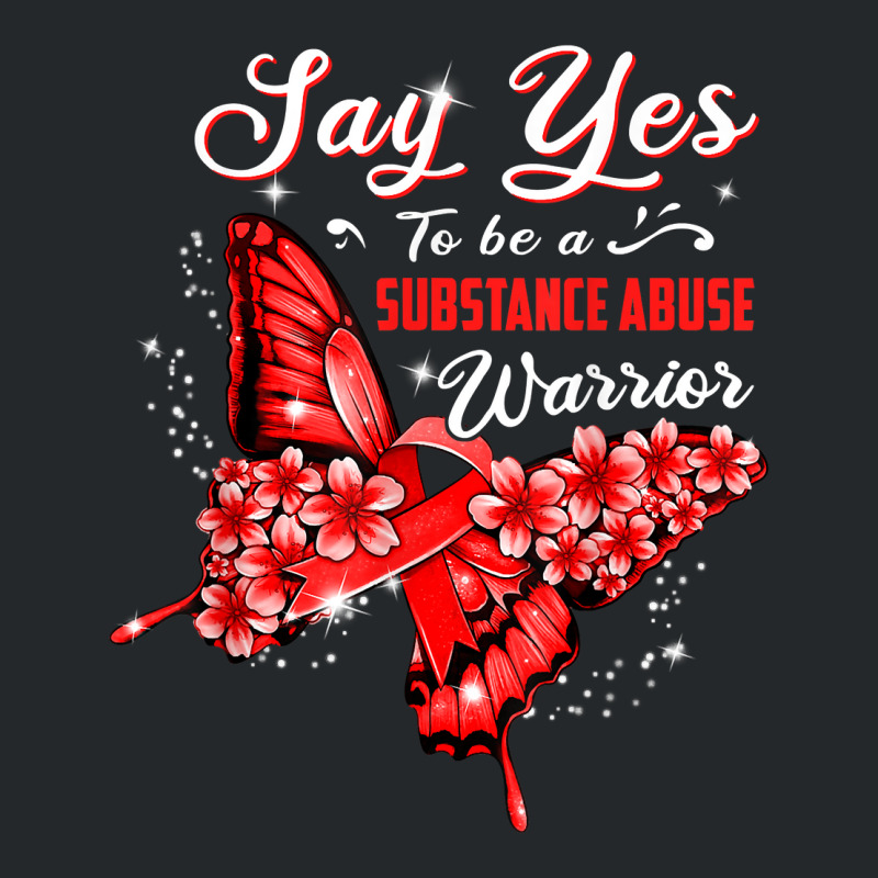 Substance Abuse Warrior Red Butterfly Womens T Shirt Crewneck Sweatshirt | Artistshot