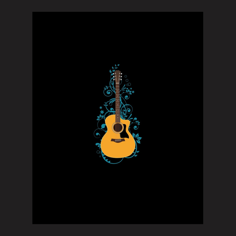 Natural Auditorium Acoustic Guitar Flowering Vines T-shirt | Artistshot