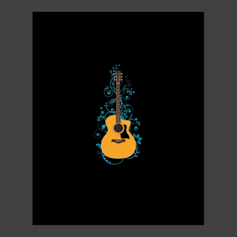 Natural Auditorium Acoustic Guitar Flowering Vines Vintage T-shirt | Artistshot