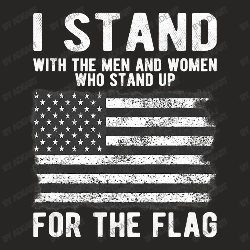 I Stand The Flag Usa American Patriotic Ladies Fitted T-Shirt by AdeArt | Artistshot