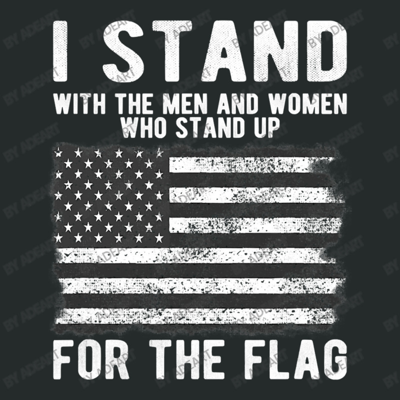 I Stand The Flag Usa American Patriotic Women's Triblend Scoop T-shirt by AdeArt | Artistshot