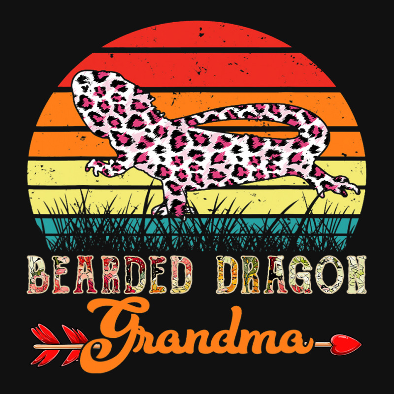 Vintage Bearded Dragon Grandma Flower Leopard Bearded Dragon Graphic T-shirt by AURRADILLARD | Artistshot