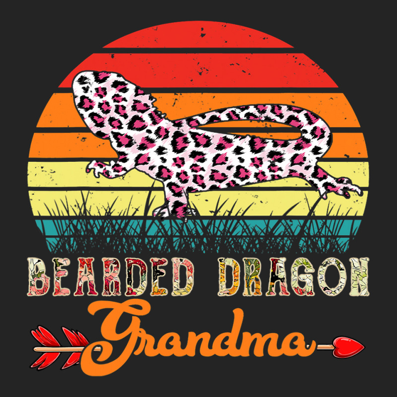 Vintage Bearded Dragon Grandma Flower Leopard Bearded Dragon 3/4 Sleeve Shirt by AURRADILLARD | Artistshot