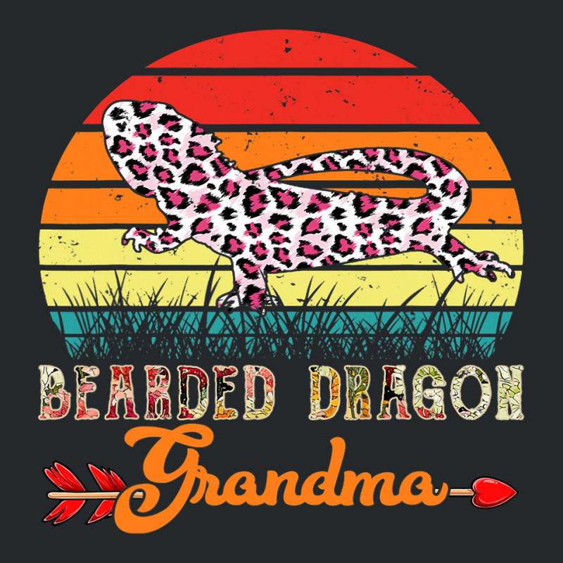 Vintage Bearded Dragon Grandma Flower Leopard Bearded Dragon Crewneck Sweatshirt by AURRADILLARD | Artistshot