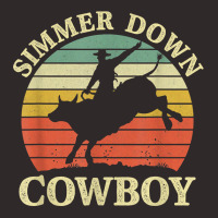 Vintage Simmer Down Cowboy Riding Bull Western Life Country T Shirt Racerback Tank | Artistshot