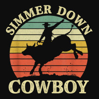 Vintage Simmer Down Cowboy Riding Bull Western Life Country T Shirt Crop Top | Artistshot