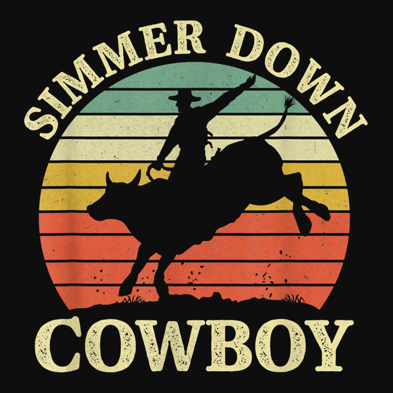 Vintage Simmer Down Cowboy Riding Bull Western Life Country T Shirt Crop Top | Artistshot