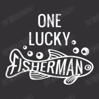 Mens One Lucky Fisherman Fishing Couples Matching Valentine's Day Vintage Hoodie | Artistshot