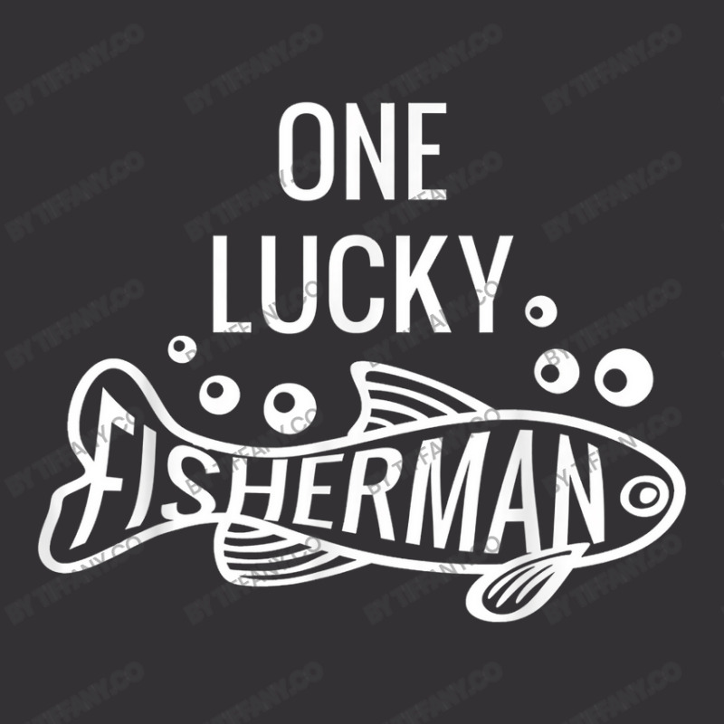 Mens One Lucky Fisherman Fishing Couples Matching Valentine's Day Vintage Hoodie | Artistshot