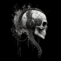 Cyberpunk Robotic Skull With Headphones Technology Maternity Scoop Neck T-shirt | Artistshot