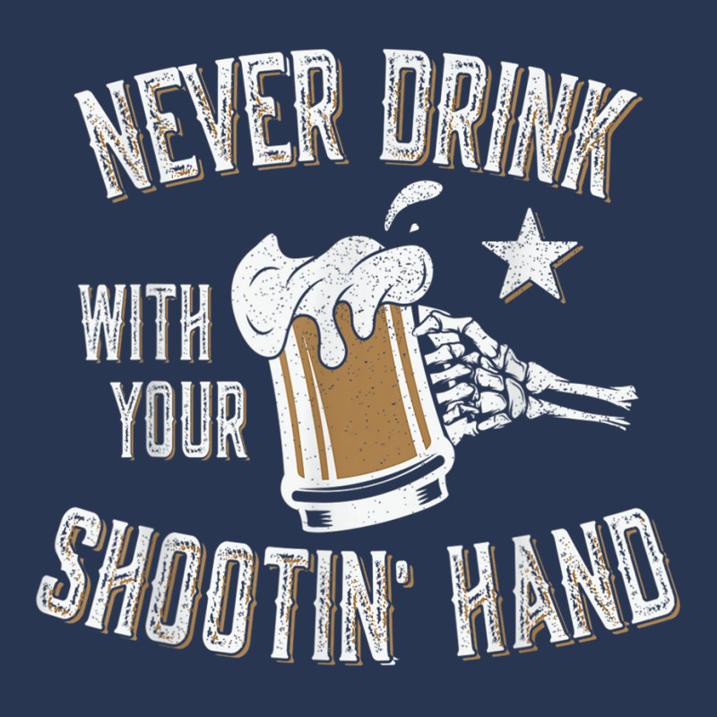 Never Drink With Your Shooting Hand Skeleton Funny Drinking T Shirt Men Denim Jacket | Artistshot