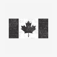 Distressed Black And White Canadian Flag Ladies Fitted T-shirt | Artistshot