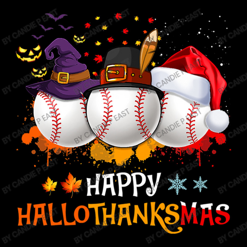 Baseball Happy Hallothanksmas Baseball Halloween And Christmas Autumn Zipper Hoodie | Artistshot