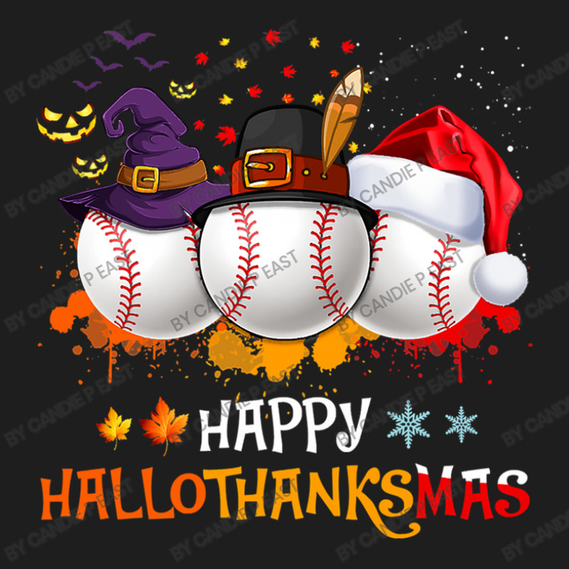 Baseball Happy Hallothanksmas Baseball Halloween And Christmas Autumn Classic T-shirt | Artistshot