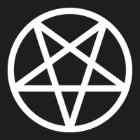 White Pentagram On Black Background Classic T-shirt | Artistshot