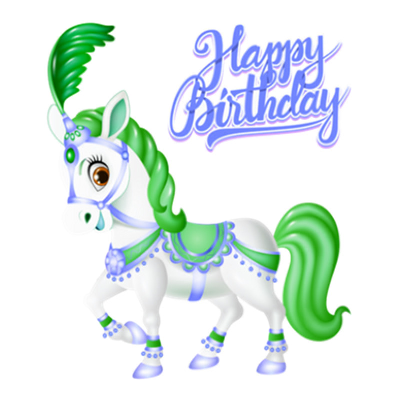 Birthday Carousel Horse! Greenpurple (on Black) Stainless Steel Water Bottle | Artistshot